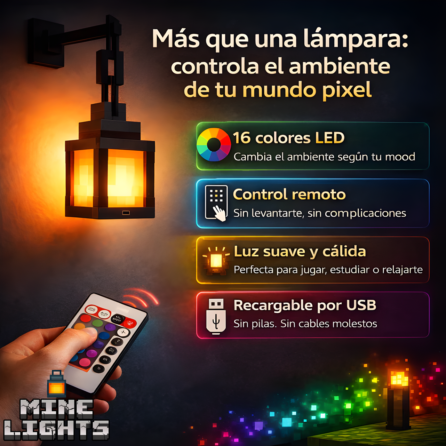 MineLight™ - Lampara Minecraft
